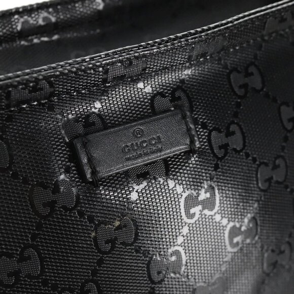 GUCCI GG implementation Shoulder Bag PVC Black Silver 201446 Auth am9344V - Picture 10 of 16